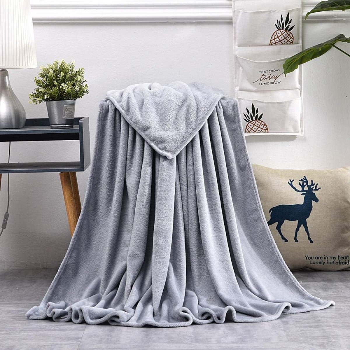 Fleece werpdekens Reisformaat - Superzachte donzige warme stevige bedspreien voor bank Microfiber deken -2_200 cm X 230 cm