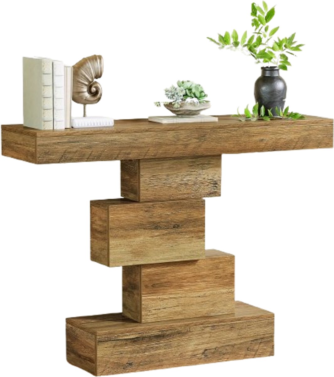 Mura Sidetable - Wandtafel - Haltafel - Banktafel - Gangtafel - Consoletafel - Industrieel Boerderij Design - Hout - Bruin