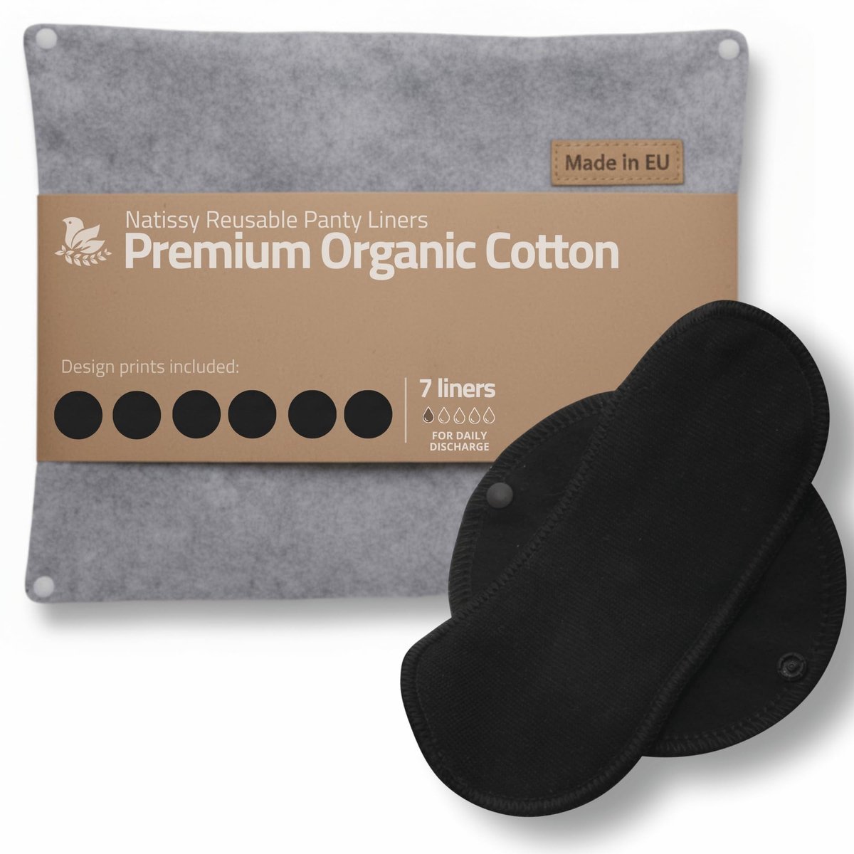 Elzusha - Herbruikbare Organische Katoenen Pantyliners Set van 7
