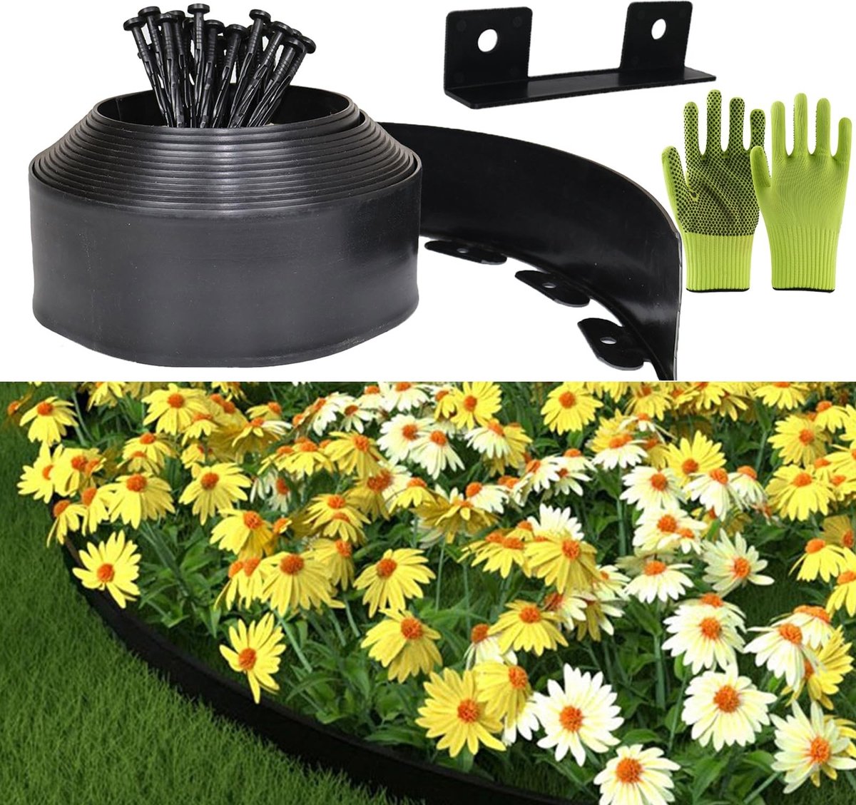 Elzusha - Flexibele Plastic Grensafscheiding met 30 Spikes, 10cm x 10m