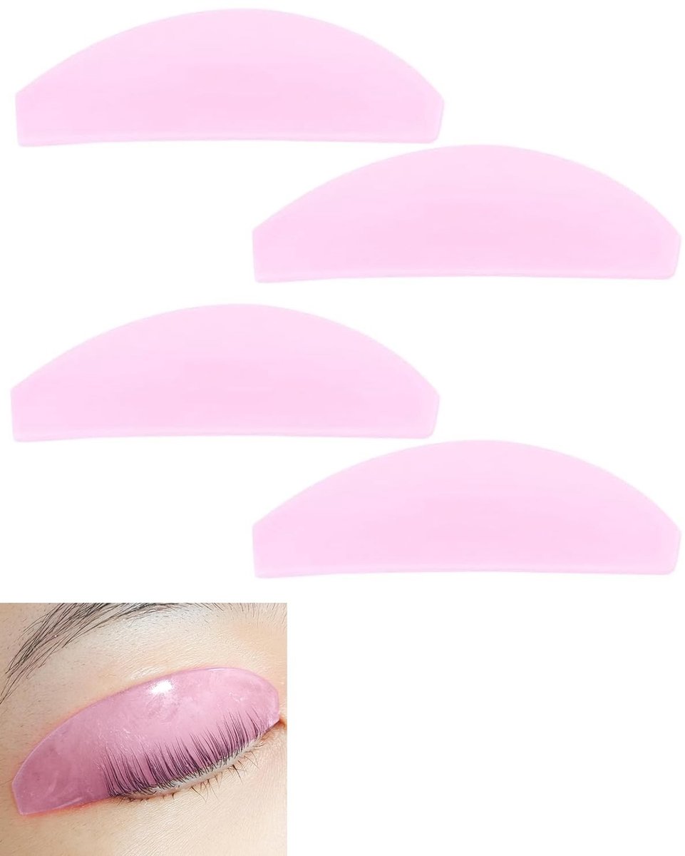 Elzusha - Set van 4 Wimperlifting Pads - Professionele Silicone Gel - Roze
