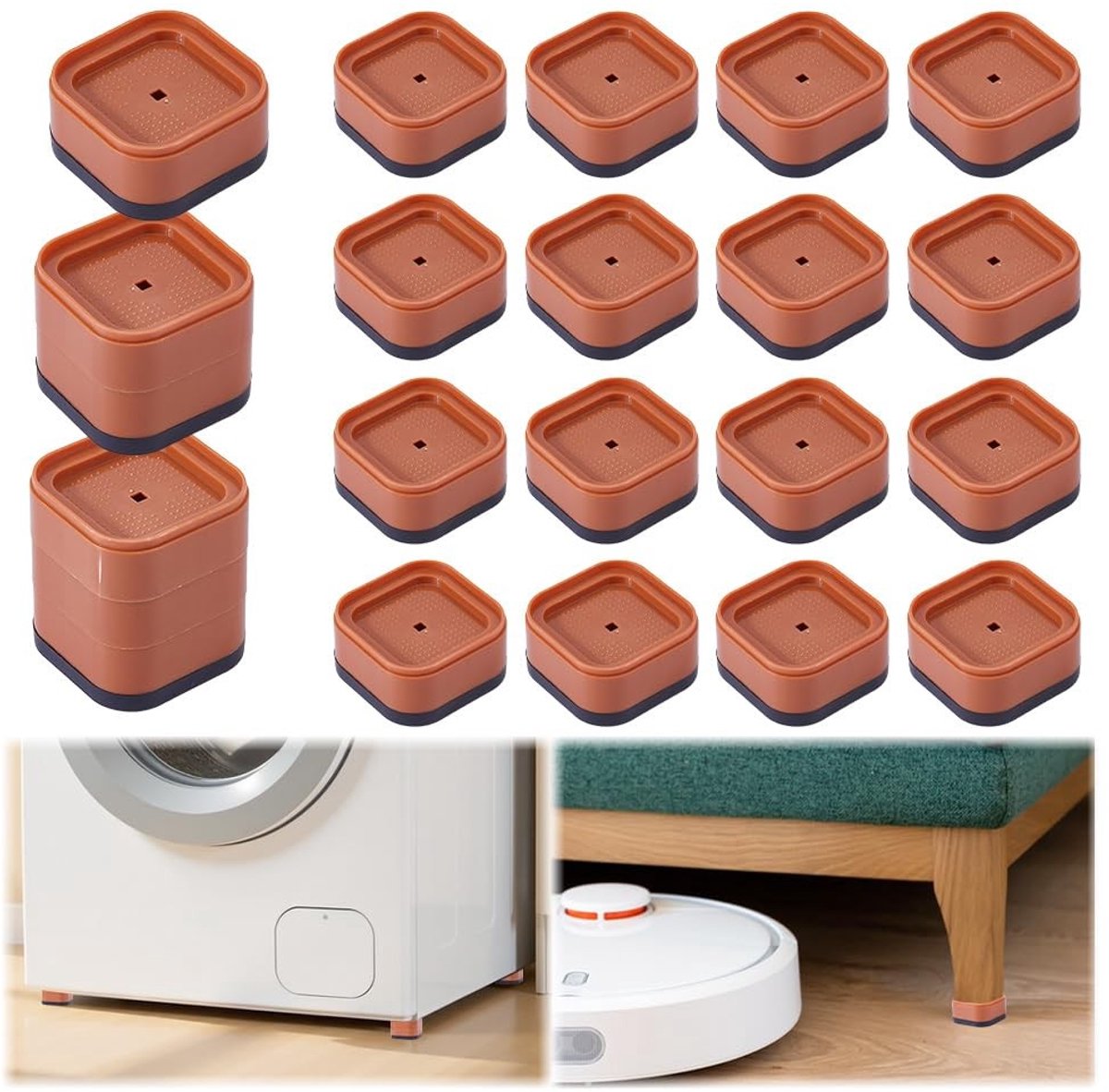 Elzusha - Kunststof Meubelonderleggers - Set van 20 Stuks