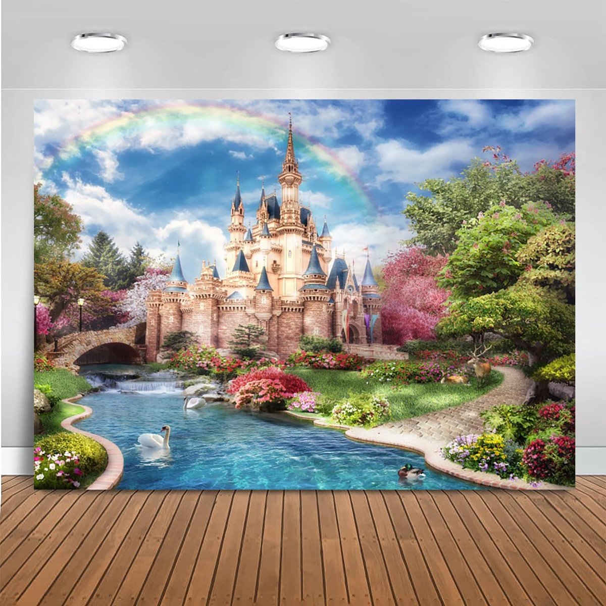 Elzusha - Prinsessen Achtergrond - 10x6.5ft Tuin en Regenboog