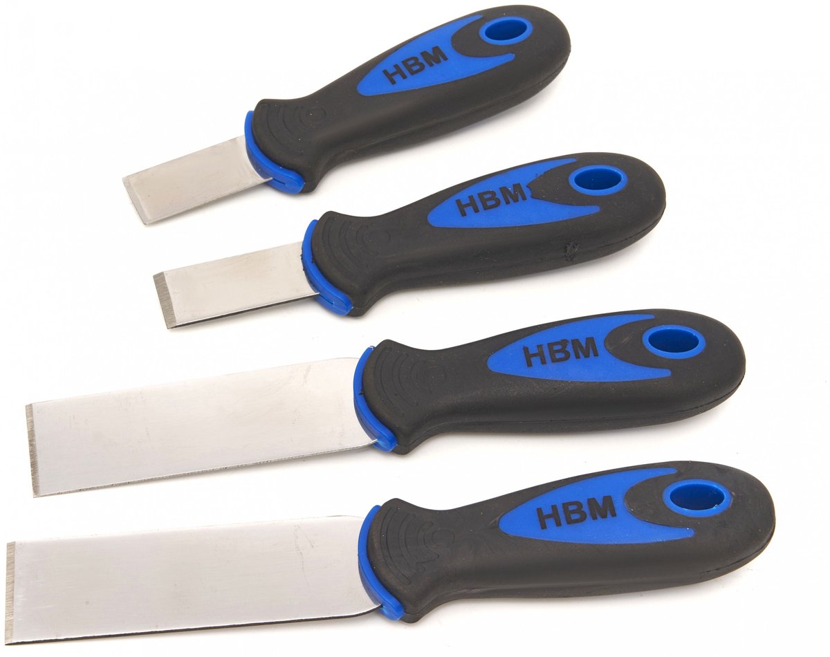 HBM 4-delige professionele RVS pakkingschraper set 43-94 mm