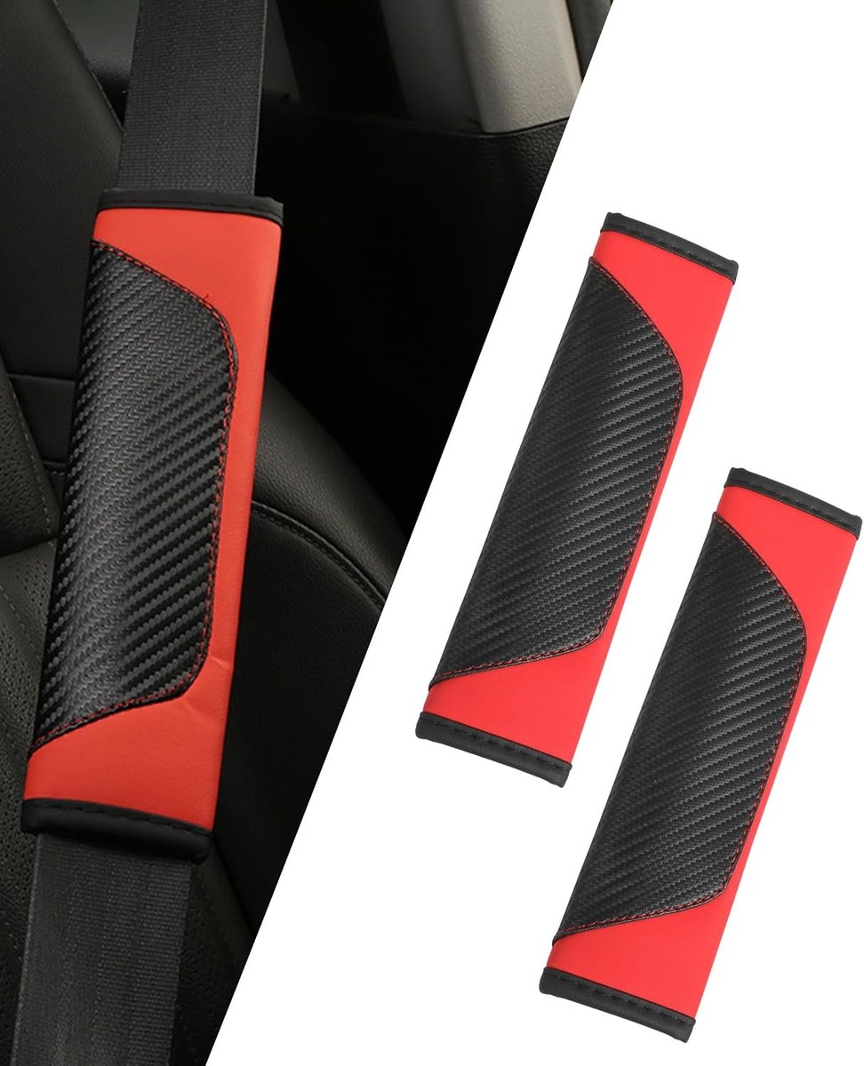 Comfortabele Schouderpad voor Autogordel - Carbon Fiber Bescherming voor Volwassenen - Verhoogt Rijcomfort en Veiligheid in Auto's en Vrachtwagens