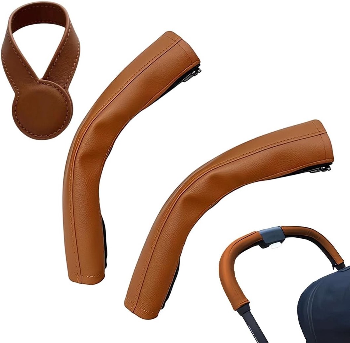 Set van 2 kinderwagenhoezen met 1 magnetische clip - accessoires met antislipband voor dagelijkse wandelingen en gezinsuitstapjes, weerbestendig en gemakkelijk te bevestigen
