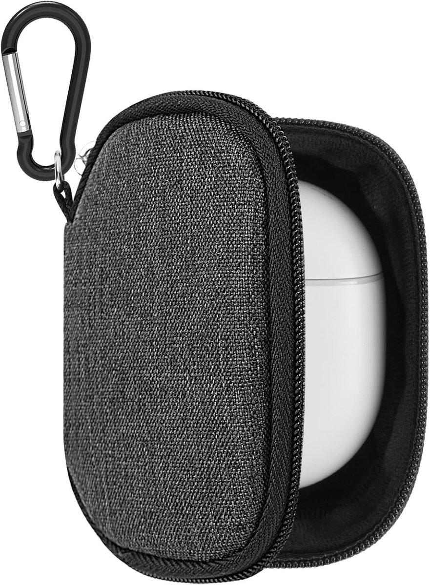 Draagtas voor Oordopjes Geschikt voor Pixel Buds Pro en Pixel Buds Pro 2, Beschermende Reisoplossing met Kabelopslag (Donkergrijs)