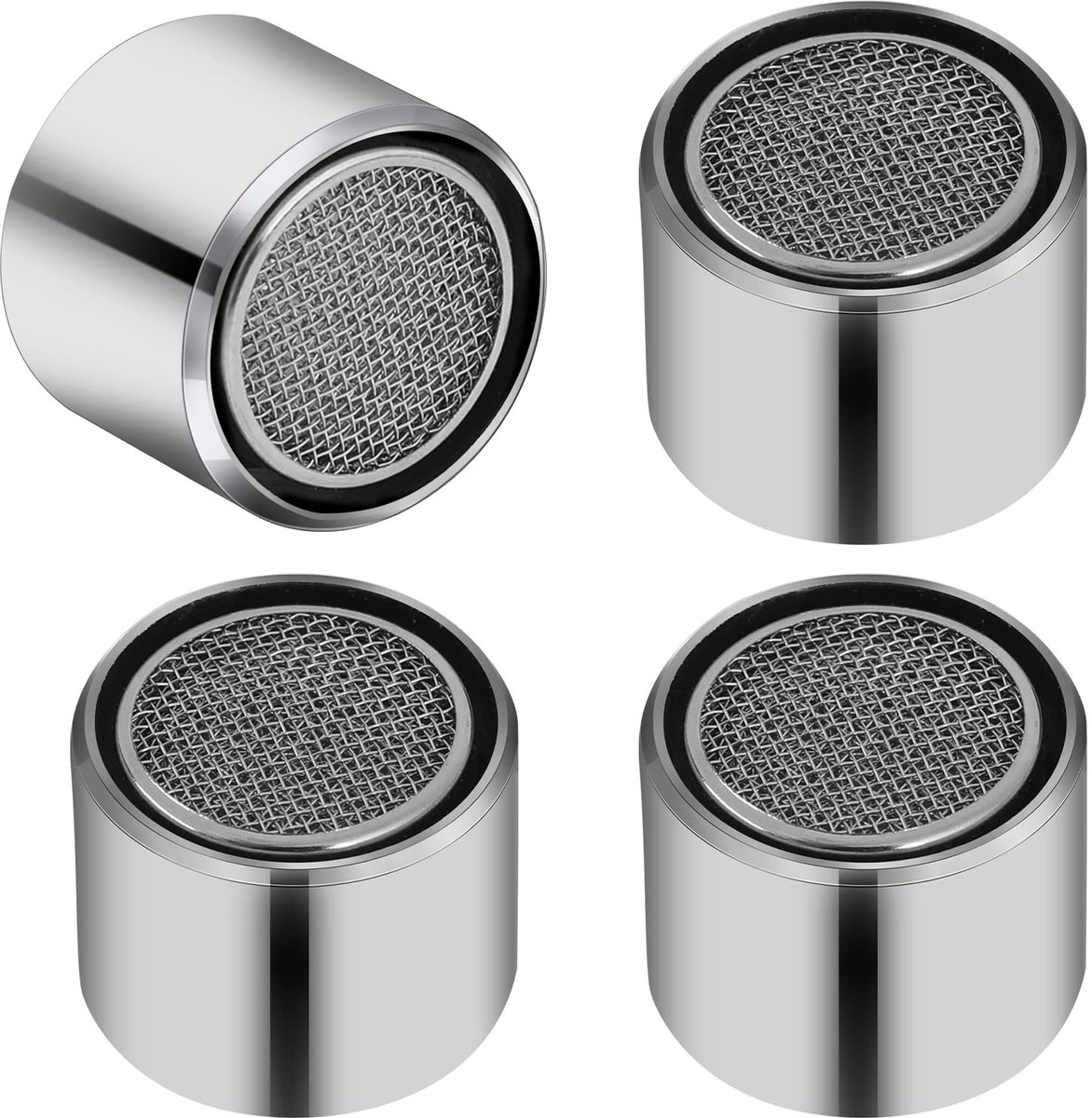 Perlator Straalregelaar - Met filter - 4 stuks - Voor kranen in Badkamer & Keuken - Verchroomd M22