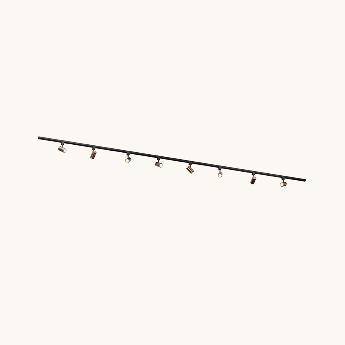LUSENZ Railverlichting Pakket - Recht - 4x 1 m rail - 8 railspots - Bruin - Incl. 2700K GU10 - IP20 - Modulair - 230V - Beloria