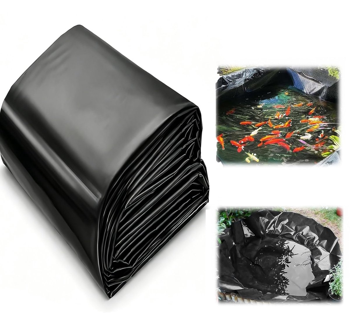 Elzusha - Zwarte HDPE Vijverfolie, 0,2 mm Dikte, Voor Visvijvers en Fonteinen