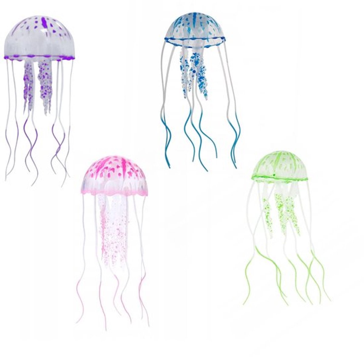Dailygoods- Aquariumdecoratie Fluorescerende Kwallen - Gloeiende Ornamenten