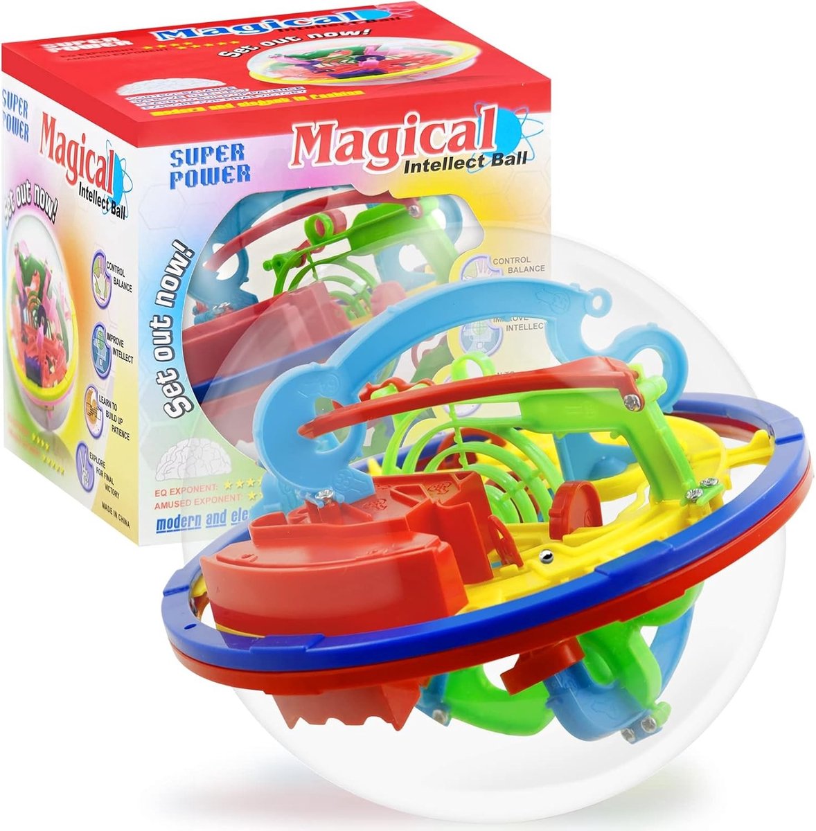 3D Puzzelbal met 100 Niveaus, Drie-dimensionaal Labyrint Spel voor Kinderen en Volwassenen