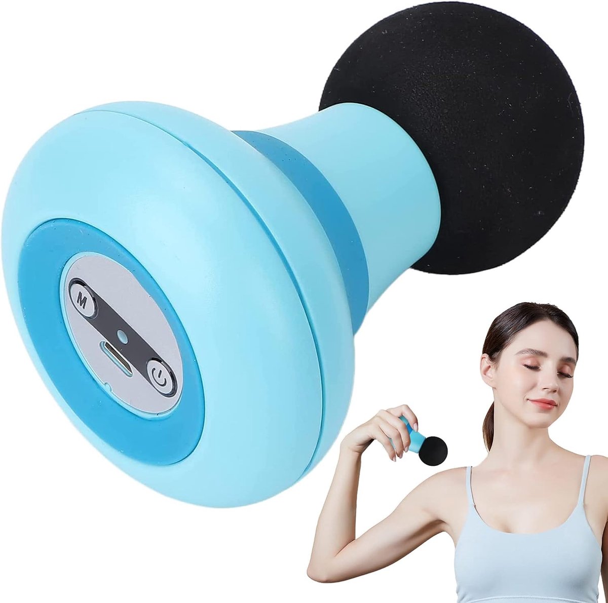 Spiermassage apparaat - Massage gun - 6 standen - Draagbaar - fascia gun - Mini massagepistool - Krachtige motor - Handheld Elektrische Massager - Verlicht Vermoeidheid en Spierpijn - Lichaam Vormapparaat voor Benen, Armen & Buik - Blauw