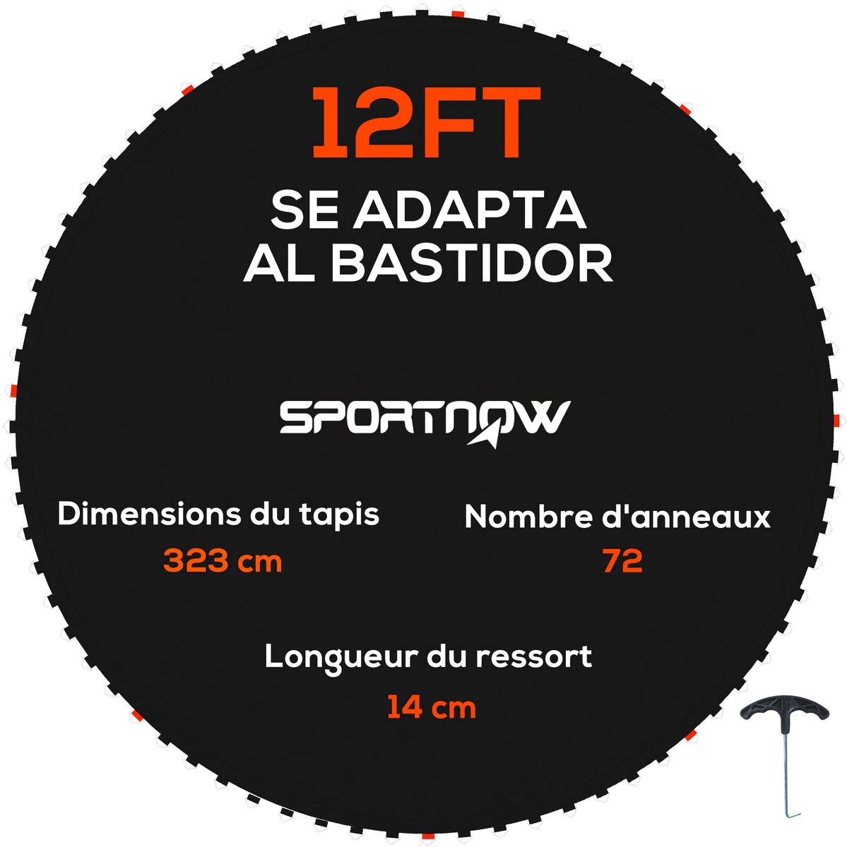 SPORTNOW-Trampolinemat-PP-323x323cm-Zwart