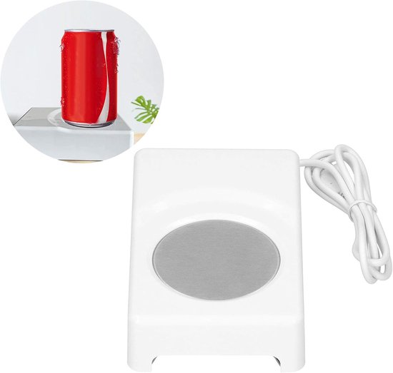 USB Koel- en Verwarmings Onderzetter 2-in-1 Draagbaar voor Bureau en Auto Koffie Thee Melk Water - wit — afbeelding 3