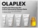 Olaplex Healthy Hair Discovery Set met 5 miniatuur haarverzorgingsproducten: N°0.5 Scalp Treatment, N°4 Shampoo, N°5 Conditioner, N°6 Bond Smoother en N°7 Bonding Oil.