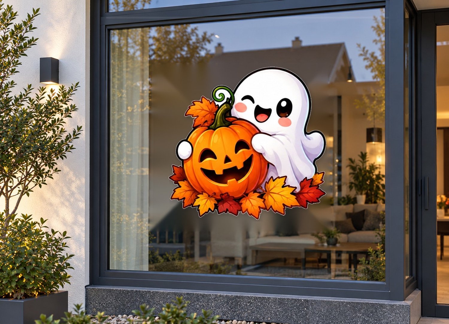 De Stickerman Halloween Raamsticker 50cm Breed Herbruikbaar Weerbestendig (KV2) Multi