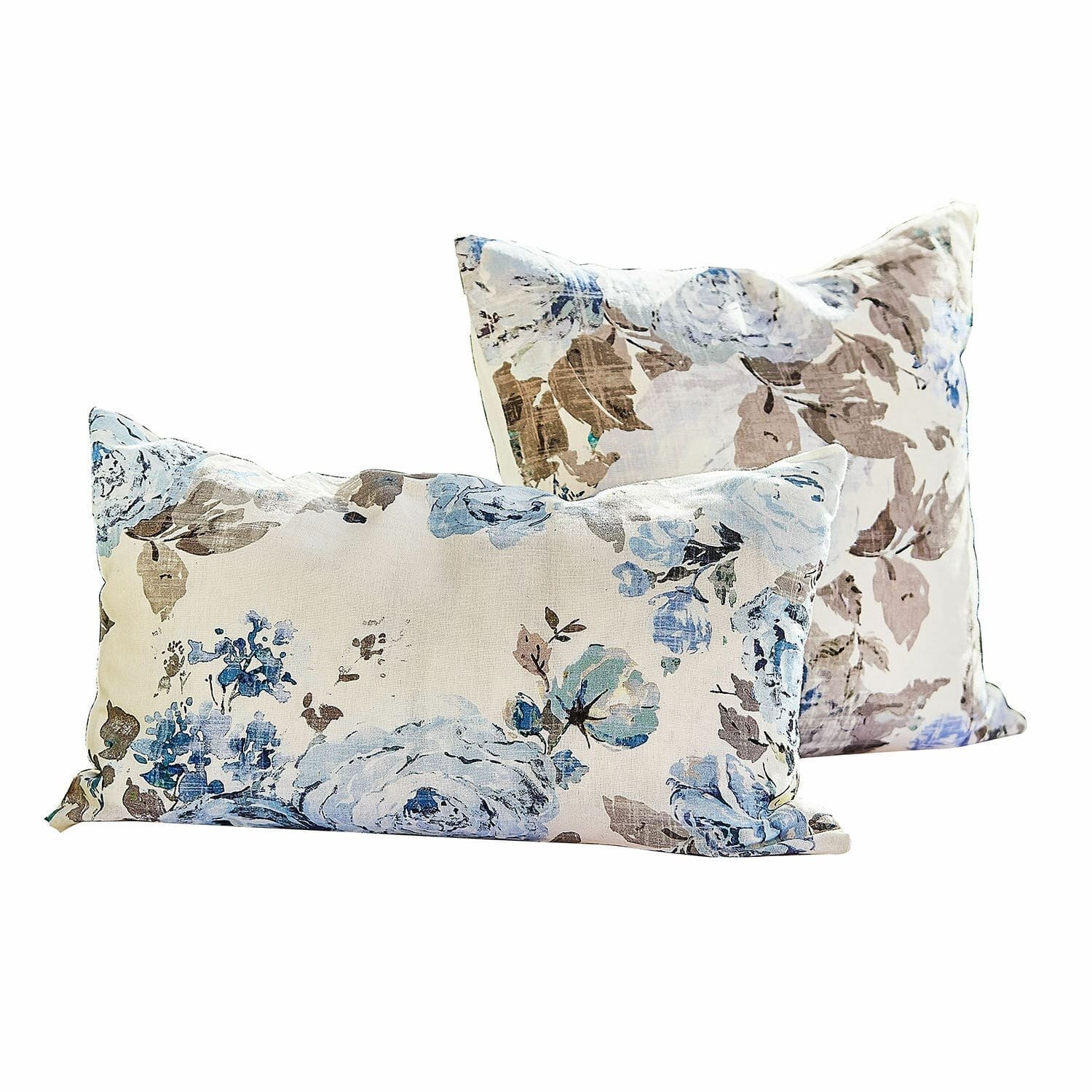 Loberon Kussenhoes set van 2 Cloranne wit/blauw