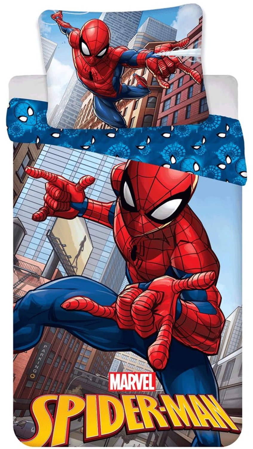 Duraxl Beddengoed - 135/140 x 200 cm - Spiderman - Blauw - Omkeerbaar