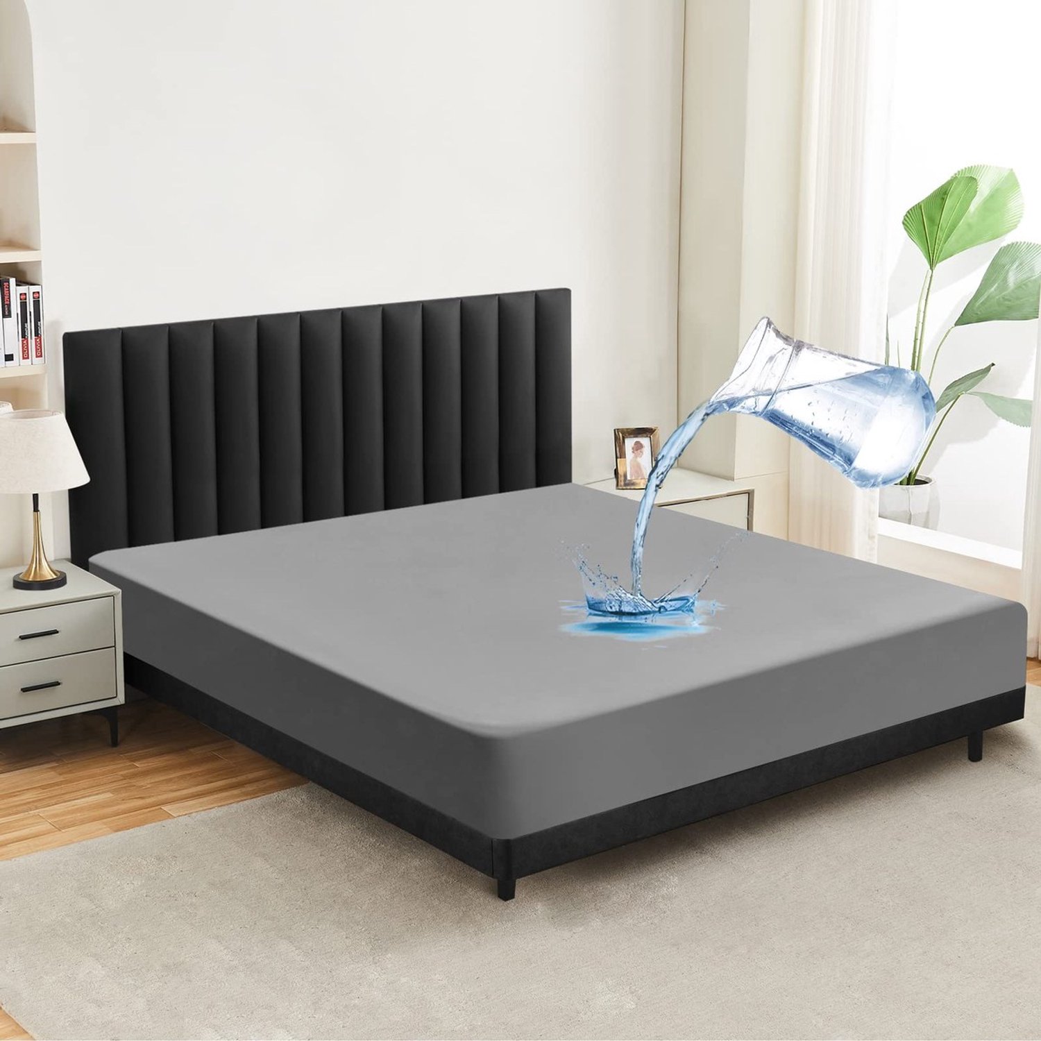 Duraxl Matrasbeschermer - Waterdicht - Grijs - 90 x 200 cm