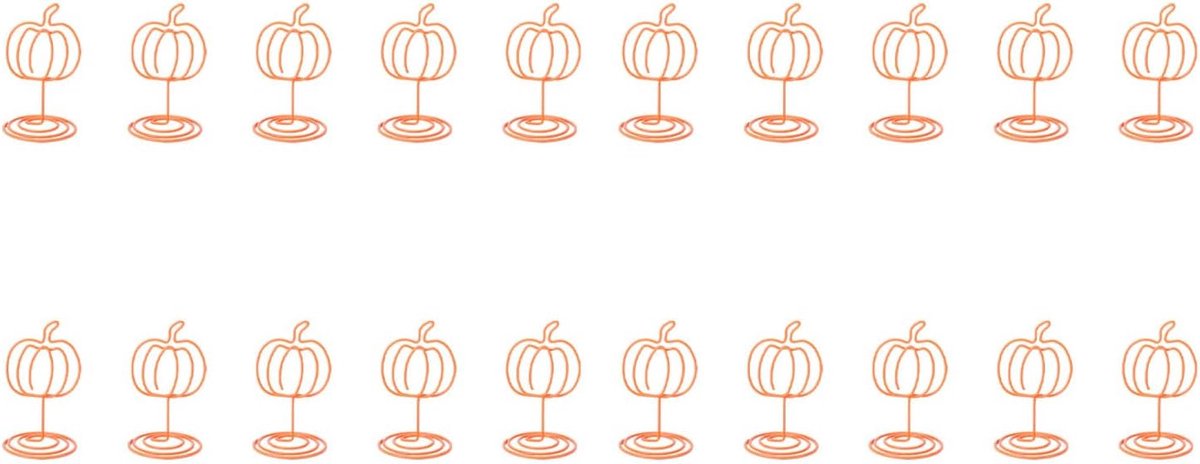 Ijzeren Pompoenvormige Fotohouders, Praktisch Tafeldecor voor Verjaardagsfeestjes, 20 Stuks (Oranje)