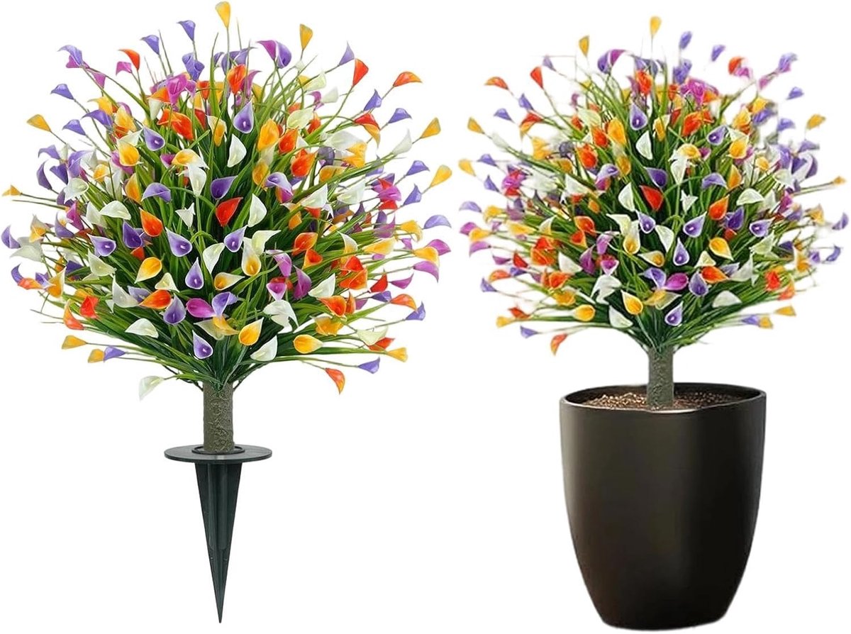 Kunstbloemen - Weerbestendige realistische calla lelie | Calla Lelie Kunstplant Tuinpaal,Voor Slaapkamer Woonkamer Plank Hal Appartement Boerderij Tuin