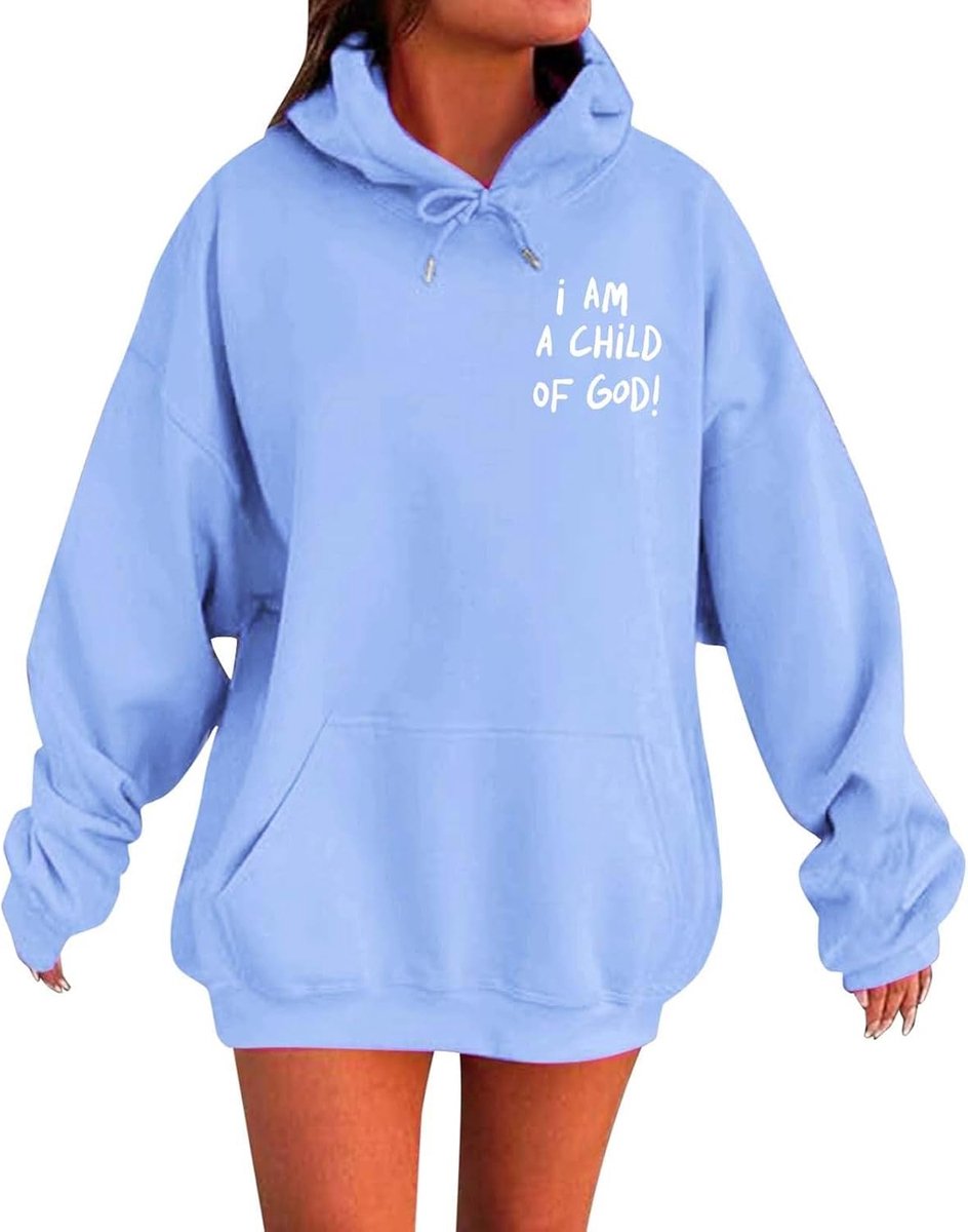 Damestrui met capuchon, katoen, sweatshirt, zacht, cocooning, chic, modieus, elegant, comfortabel, los, casual, warm, effen, A127