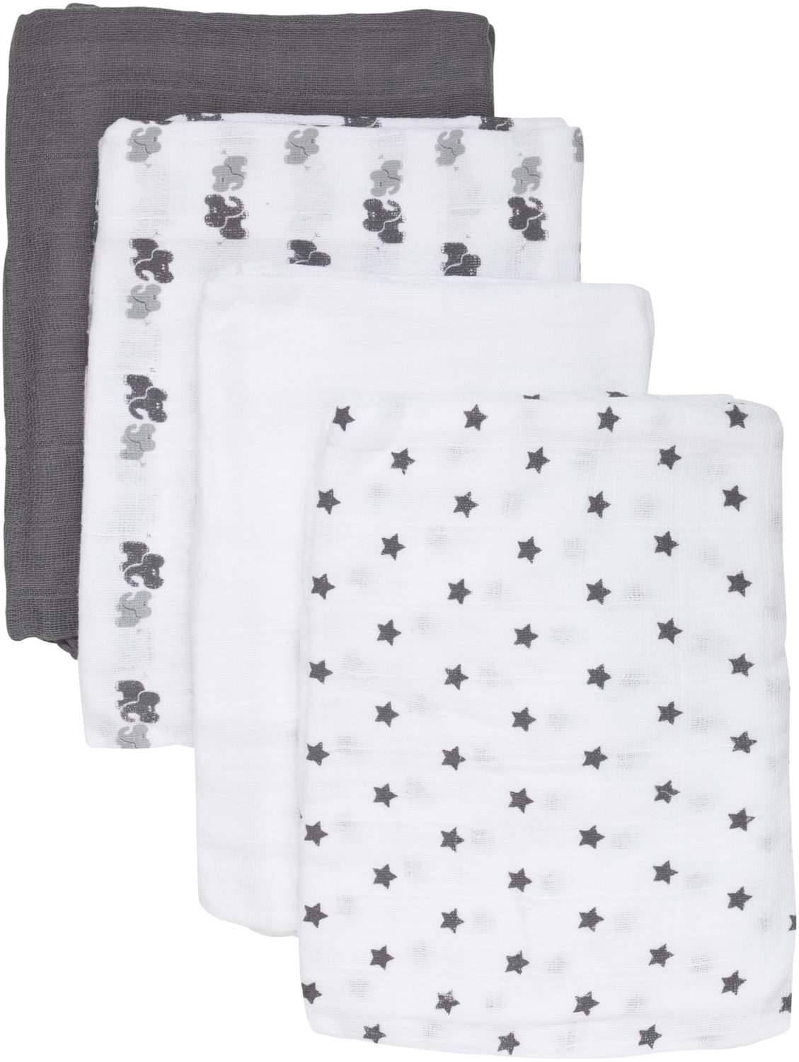 Care Baby Spucktücher aus 100% Baumwolle (4er Pack), Steen Grijs (146), Eén maat