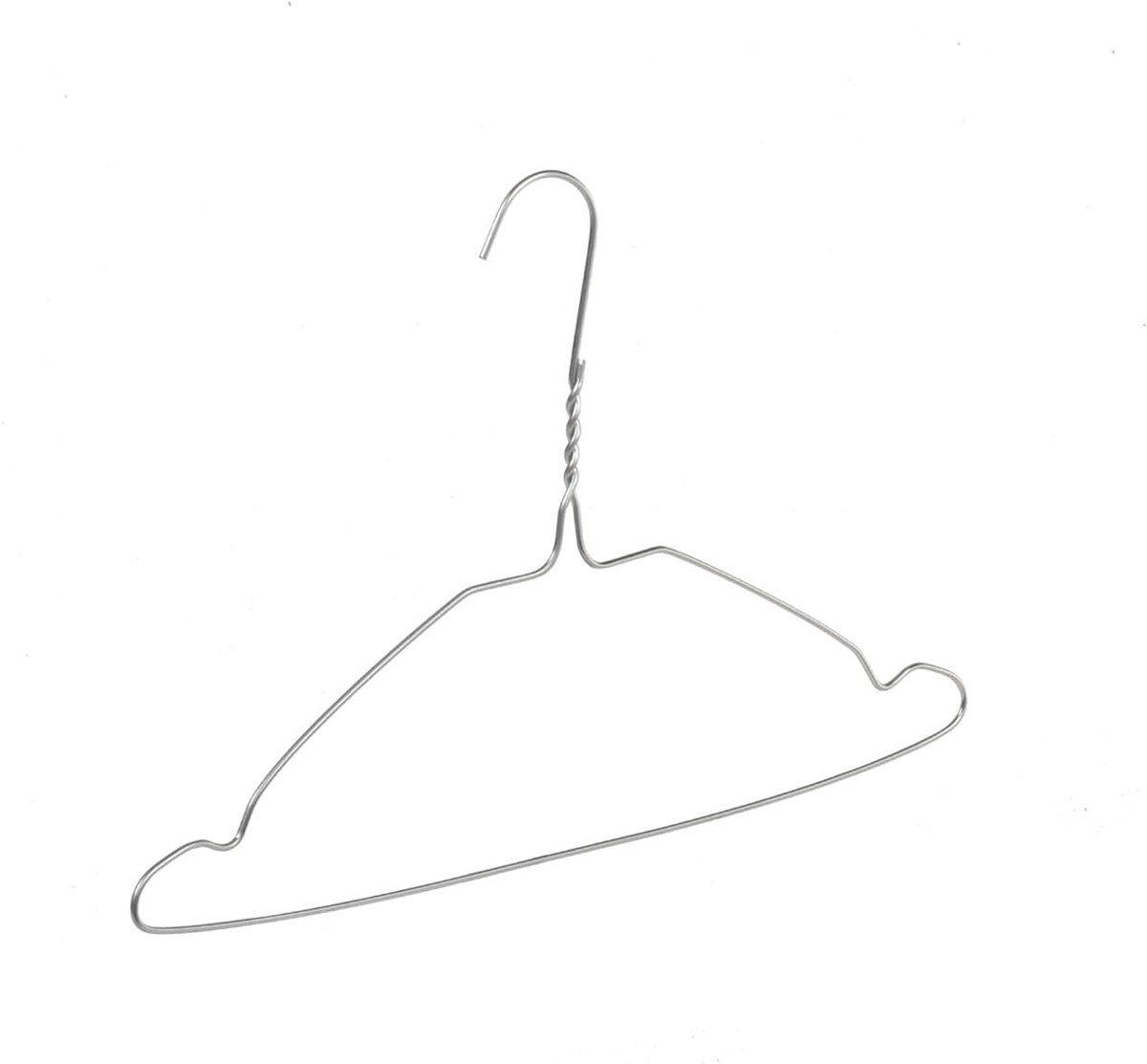 Kleerhanger, Draadhanger, Stomerijhanger, set van 100 Stuks, Metaal, Verzinkt, Rokinkepingen, Blouse, Shirt, Overhemd, Jas, Ø 2,2 mm, 32 cm (405_22/100)
