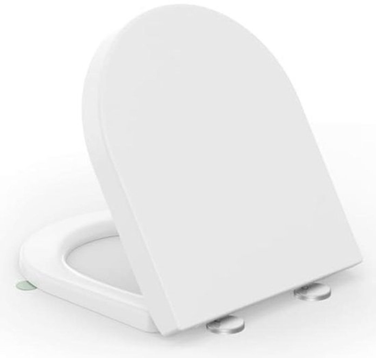 D-vormige toiletbril met softclosemechanisme en afneembaar deksel van duroplast