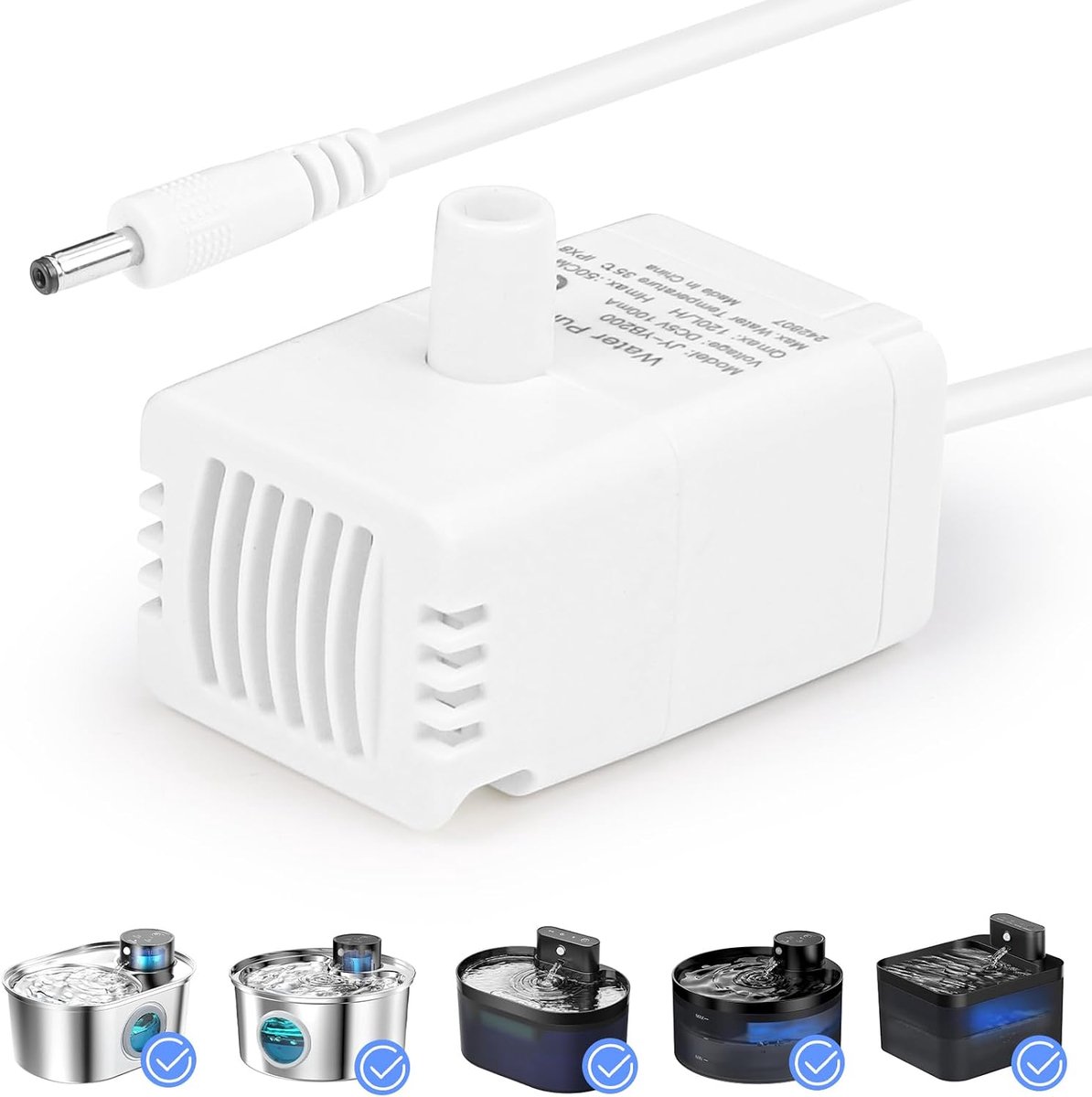 Shine led-waterfontein, kat, pomp voor kattenfontein, stil, reservepomp