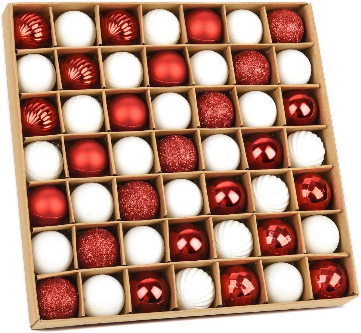 Kerstballen Rood Wit Set, 3cm Plastic Kerstballen Haak Klein Voor Kerstboomdecoraties, Mini Kerstboomdecoraties Kerstmis