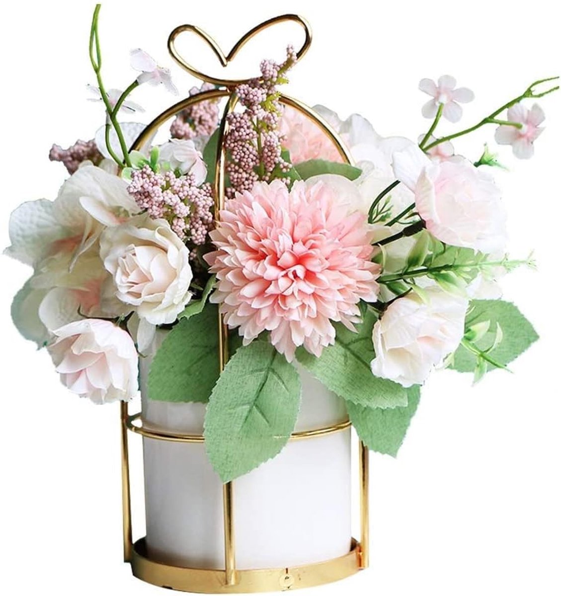 Kunstbloemen Kunstzijden Bloemen Met Vaas Nep DIY Boeketten Arrangement Middelpunt for Bruiloft Home Decor Decoratieve