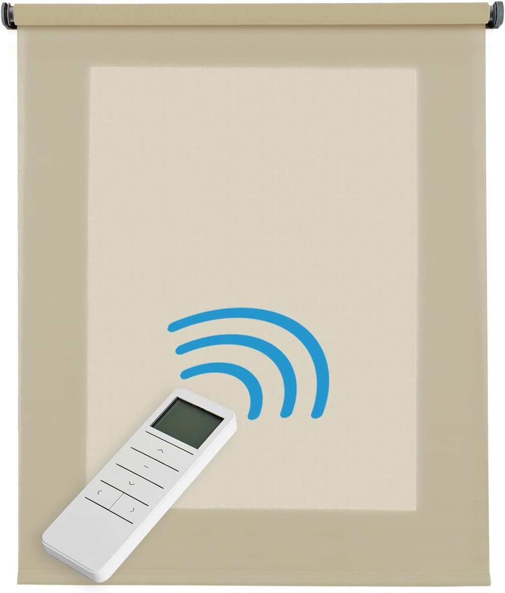 Rolgordijn met afstandsbediening, 160 x 250 cm, beige