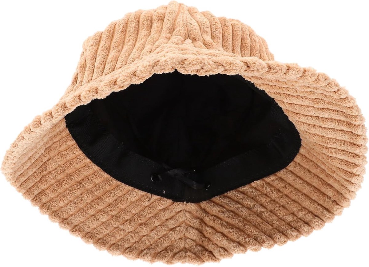 Warm Corduroy Bucket Hat Met Verstelbare Band Comfortabele Visserhoed Voor Dames Outdoor Casual Stijlvolle Beanie Voor Winter
