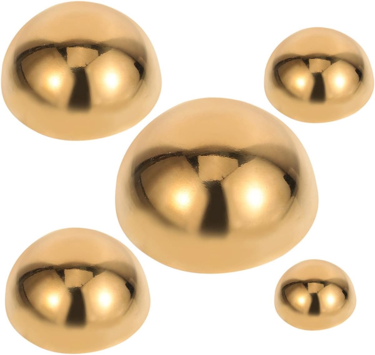 5stuks Versterkte Stalen Decoratieve Halve Bollen Luxe Coating Reflecterende Gazing Sphere Voor Binnen Buitendecoratie Roestvrijstaal Diverse