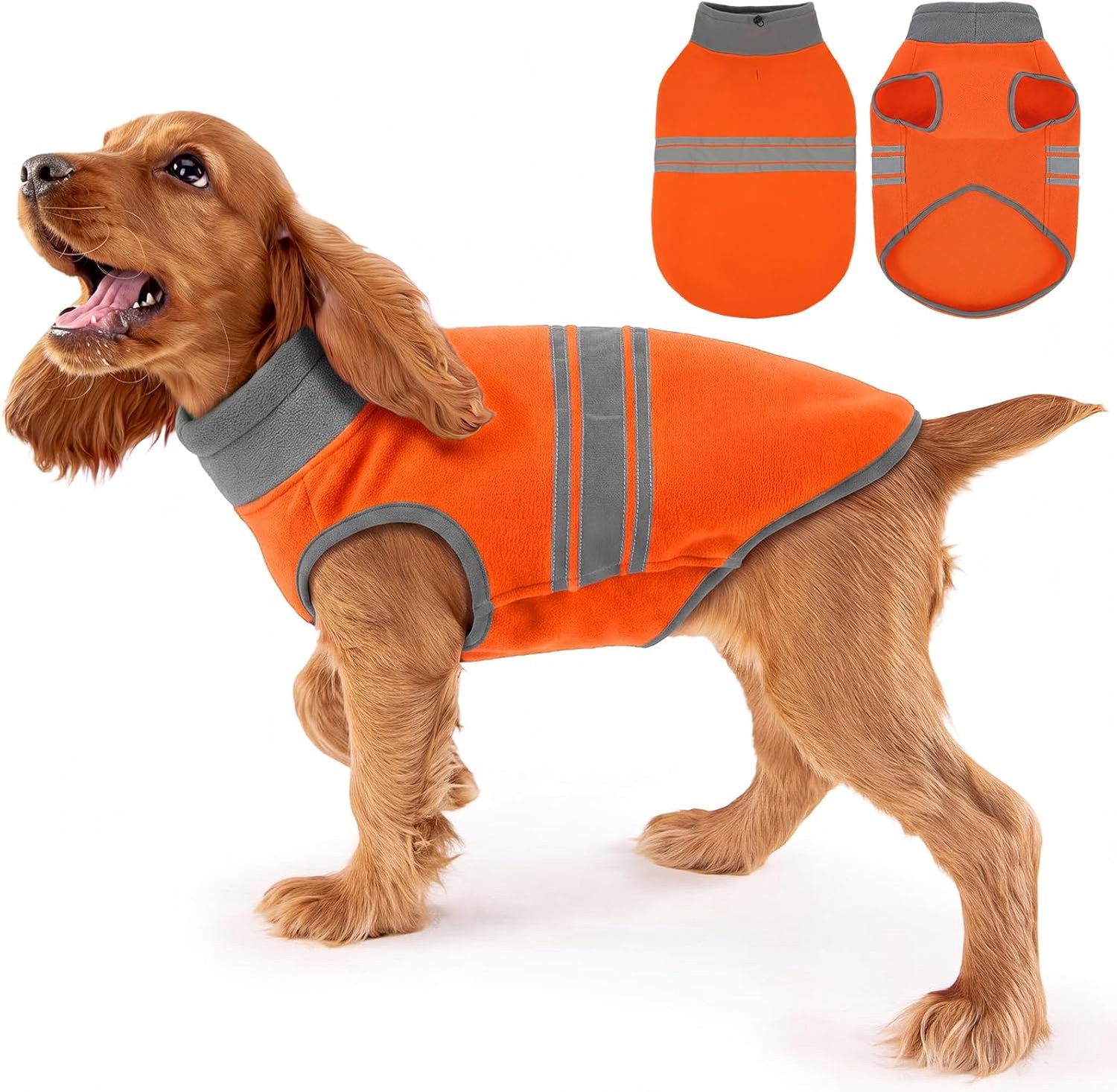 Fleece, warme fleece hondentrui met reflecterende strepen