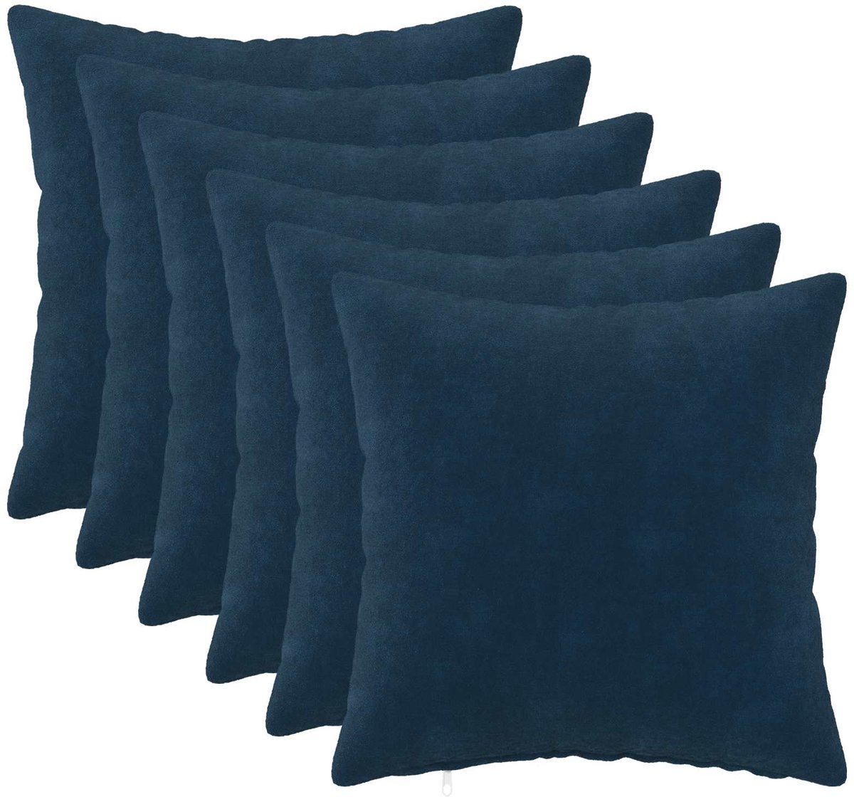 vidaXL Dekenkussen - 6 - st - HEERLEN - Blauw - 50 - x - 50 - cm - Microfiber - Fleece