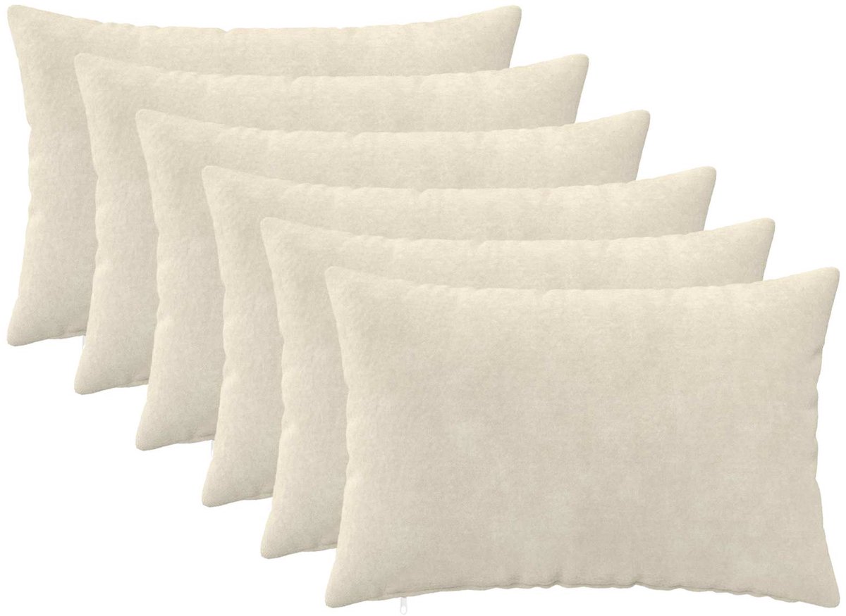 vidaXL Dekenkussen - 6 - st - HEERLEN - Crèmekleurig - 30 - x - 50 - cm