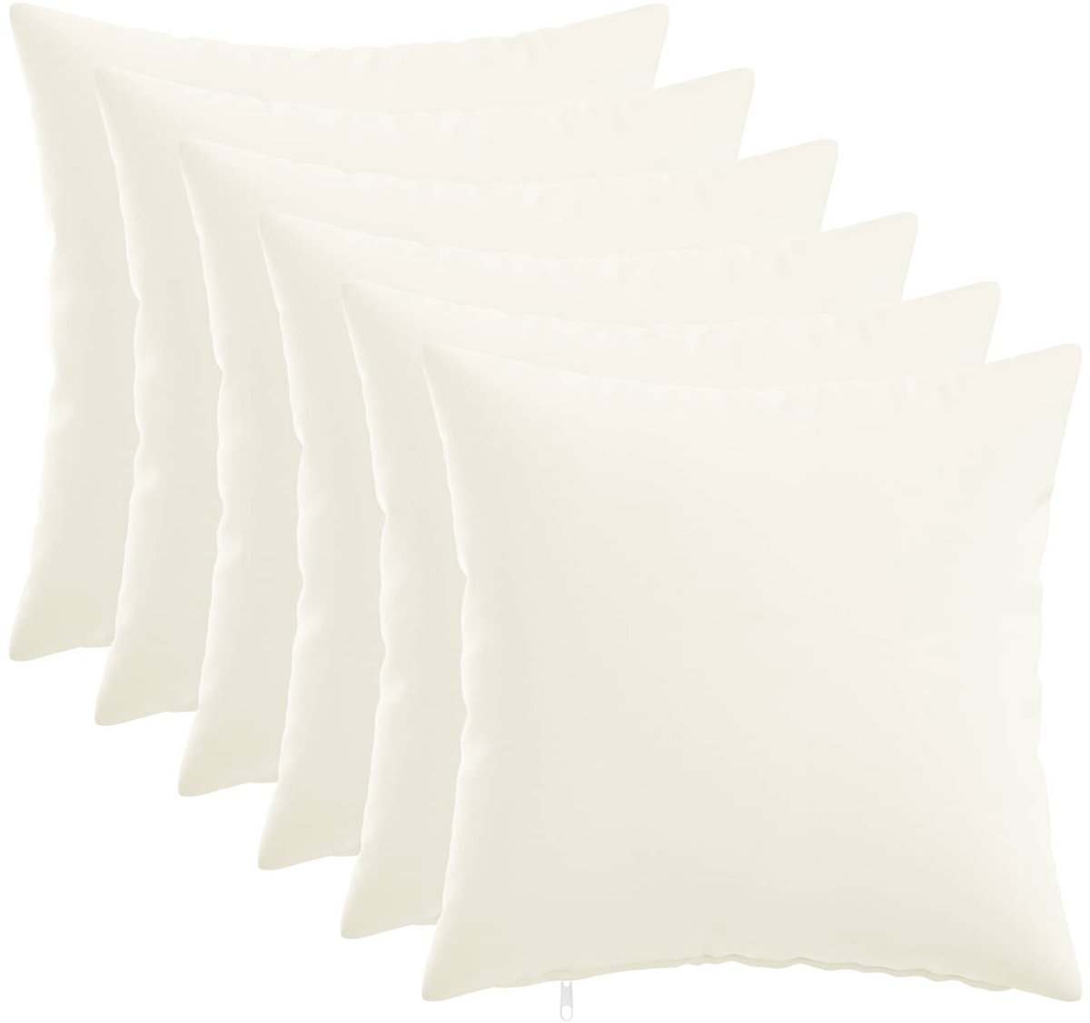 vidaXL Dekenkussen - 6 - st - HEERLEN - Wit - 30 - x - 30 - cm - Stof