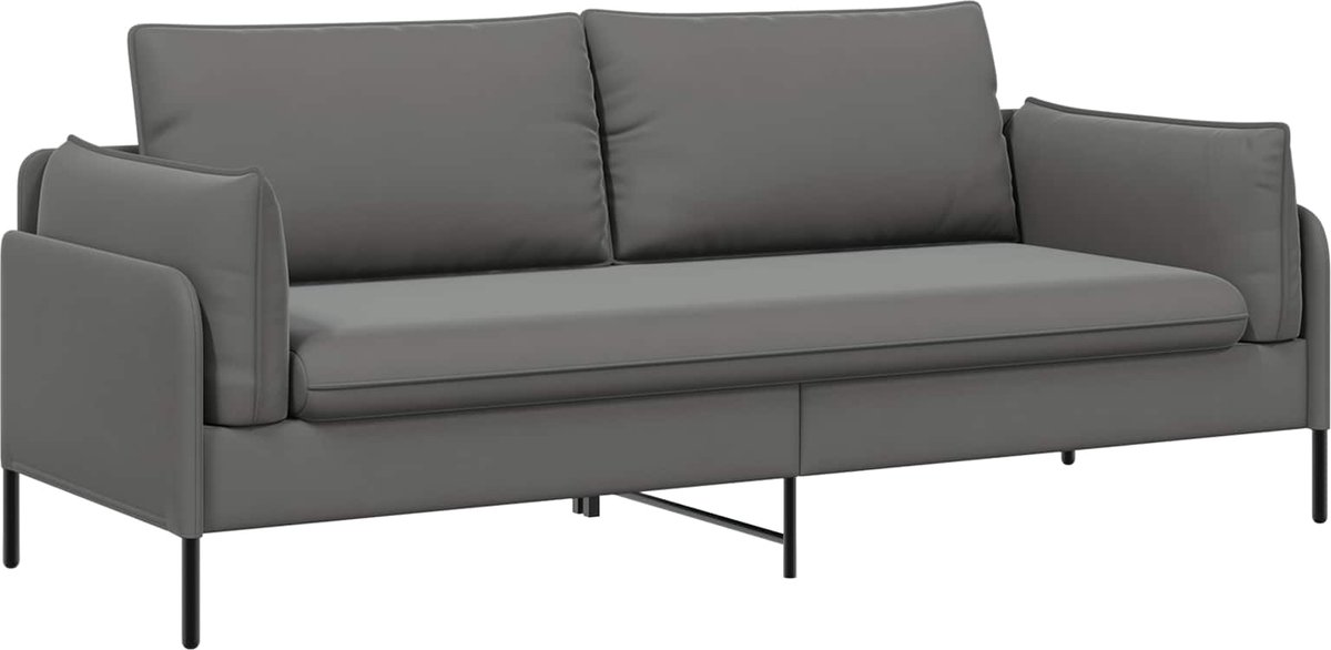 vidaXL 3-Zits - Sofa - 3-zits - Donkergrijs - 222 - x - 81 - x - 89 - cm - fluweel