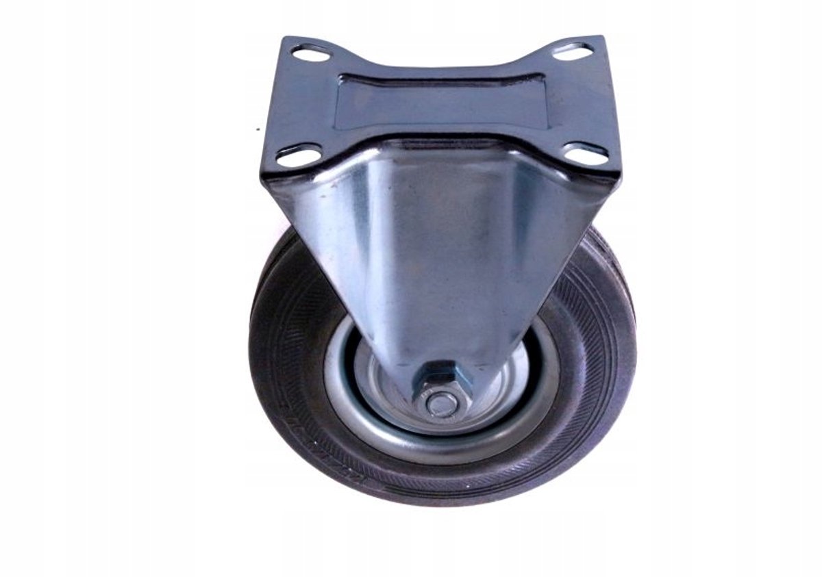 Rubberen Transportwiel met Metalen Plaat 200mm, 180kg Draagvermogen