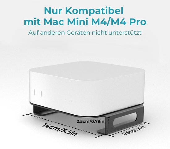 Metaalhouder voor Mac mini M4 en M4 Pro - Deskstand met knoppenvergrendeling, ventilatie en pennenhouder voor optimale organisatie en gebruiksgemak — afbeelding 5
