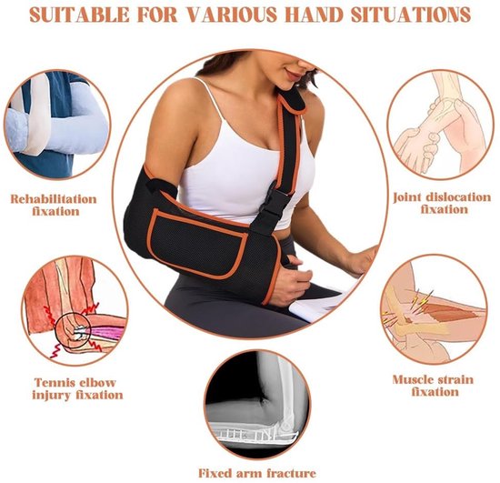 Verstelbare Arm Sjaal voor Polsblessure - Ademend Schoudersteun voor Rotator Cuff en Hand (M) — afbeelding 4