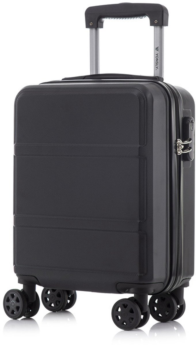 YONSLY Handbagage Koffer - 46x31x20 cm - Reiskoffer 25L - Zwart