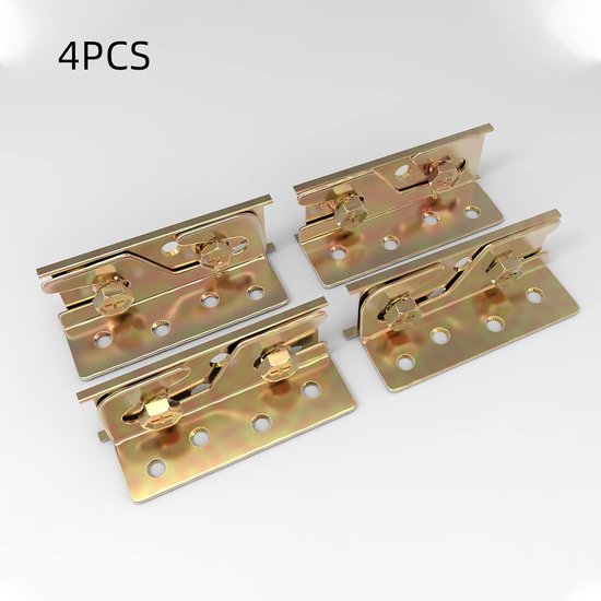 Rail Beugels 4 STKS Bed Frame Beugels voor Rails Heavy Duty Non Bed Frame Hardware Kit voor Hout Bed Connectoren Hold Platen voor Hoofdborden Voetborden — afbeelding 3