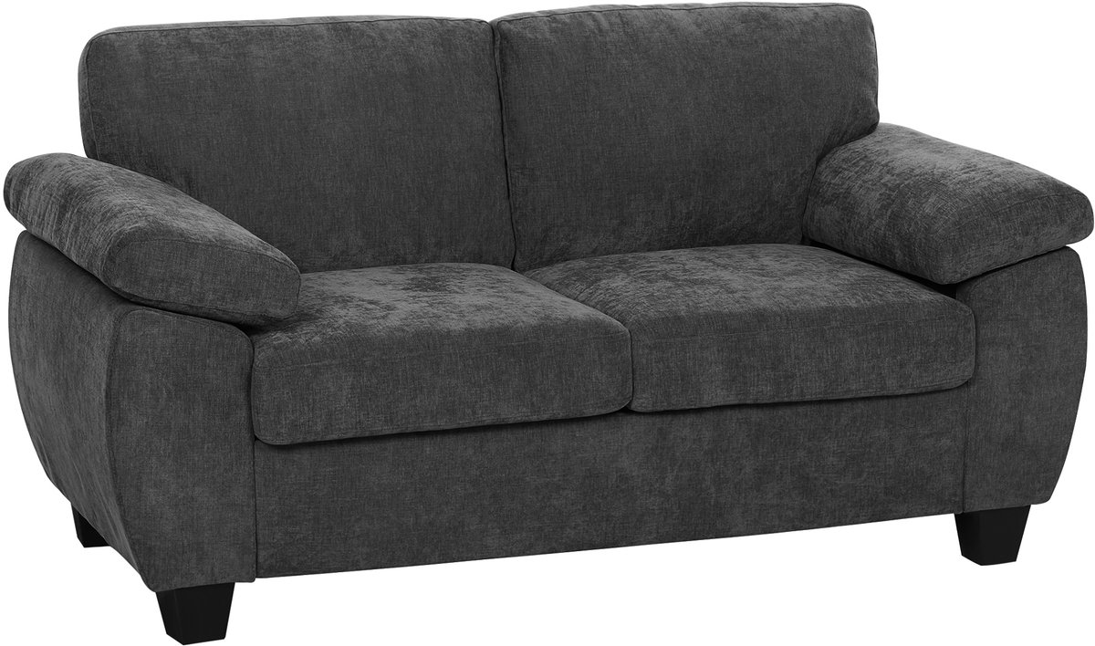 Homona 2-zitsbank van chenille - 156 x 77 x 81 cm - Donkergrijs