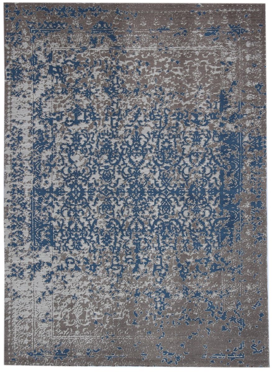 Dutch XXL Vintage Buitenkleed | Sunny | Verweerd | Beige/Blauw | 80x150 cm | Buitentapijt | Tuintapijt