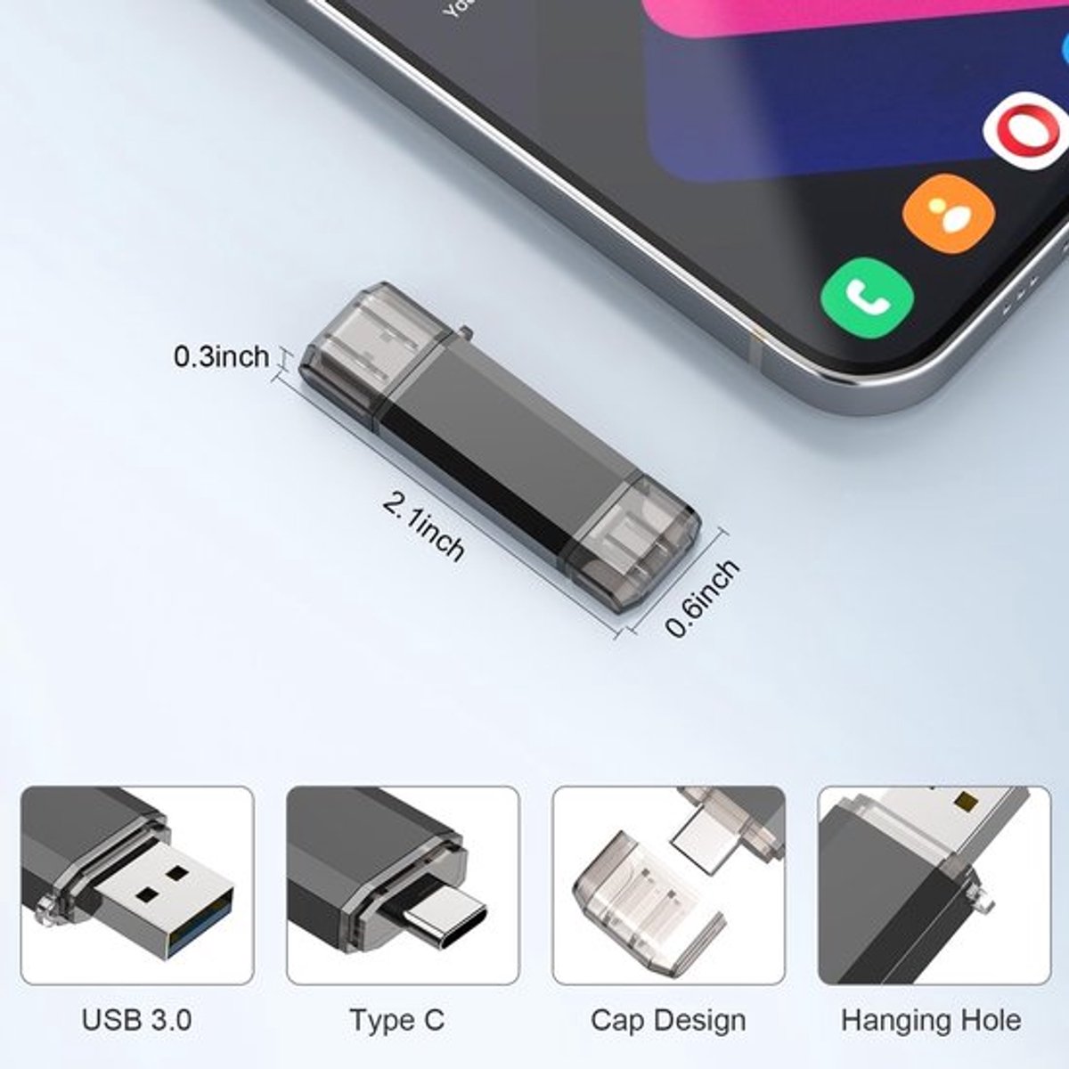 Usb-c Flashdrive 128gb - OTG Geheugen - Dual USB 3.0