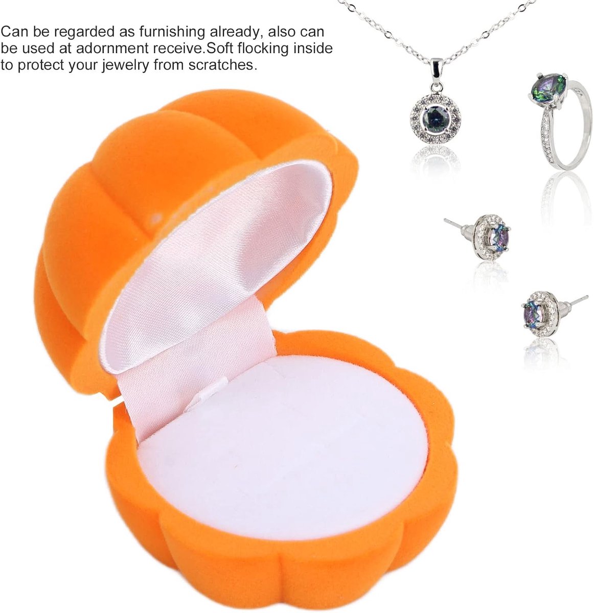 Ring Box Pompoen Vorm Sieraden Geschenkdoos Earing Hanger Display Opbergdoos voor Valentijnsdag Moederdag Verjaardagsfeestje Verjaardagscadeau